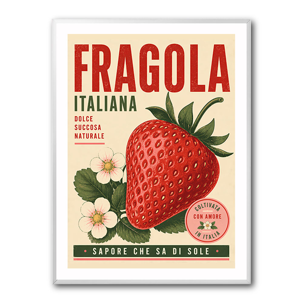 Strawberry Vintage Italian Poster Wall Art