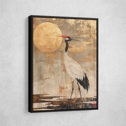 Japanese Crane Japandi Style Wall Art