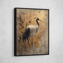Japanese Crane 2 Japandi Style Wall Art