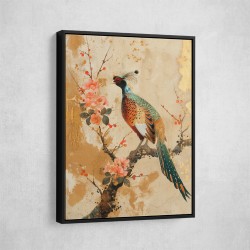 Japanese Green Pheasant 2 Japandi Style Wall Art