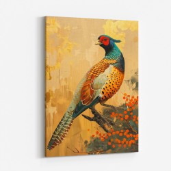 Japanese Green Pheasant 3 Japandi Style Wall Art