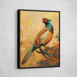 Japanese Green Pheasant 3 Japandi Style Wall Art