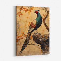 Japanese Green Pheasant 4 Japandi Style Wall Art