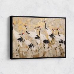 Flock of Cranes in a Japandi Style 2 Wall Art