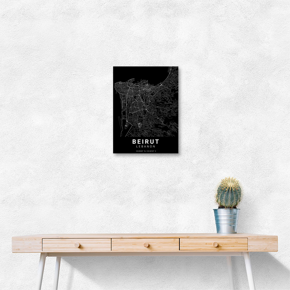 Beirut City Map Black