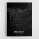 Beirut City Map Black