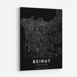 Beirut City Map Black