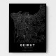 Beirut City Map Black