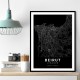 Beirut City Map Black