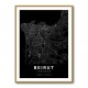 Beirut City Map Black