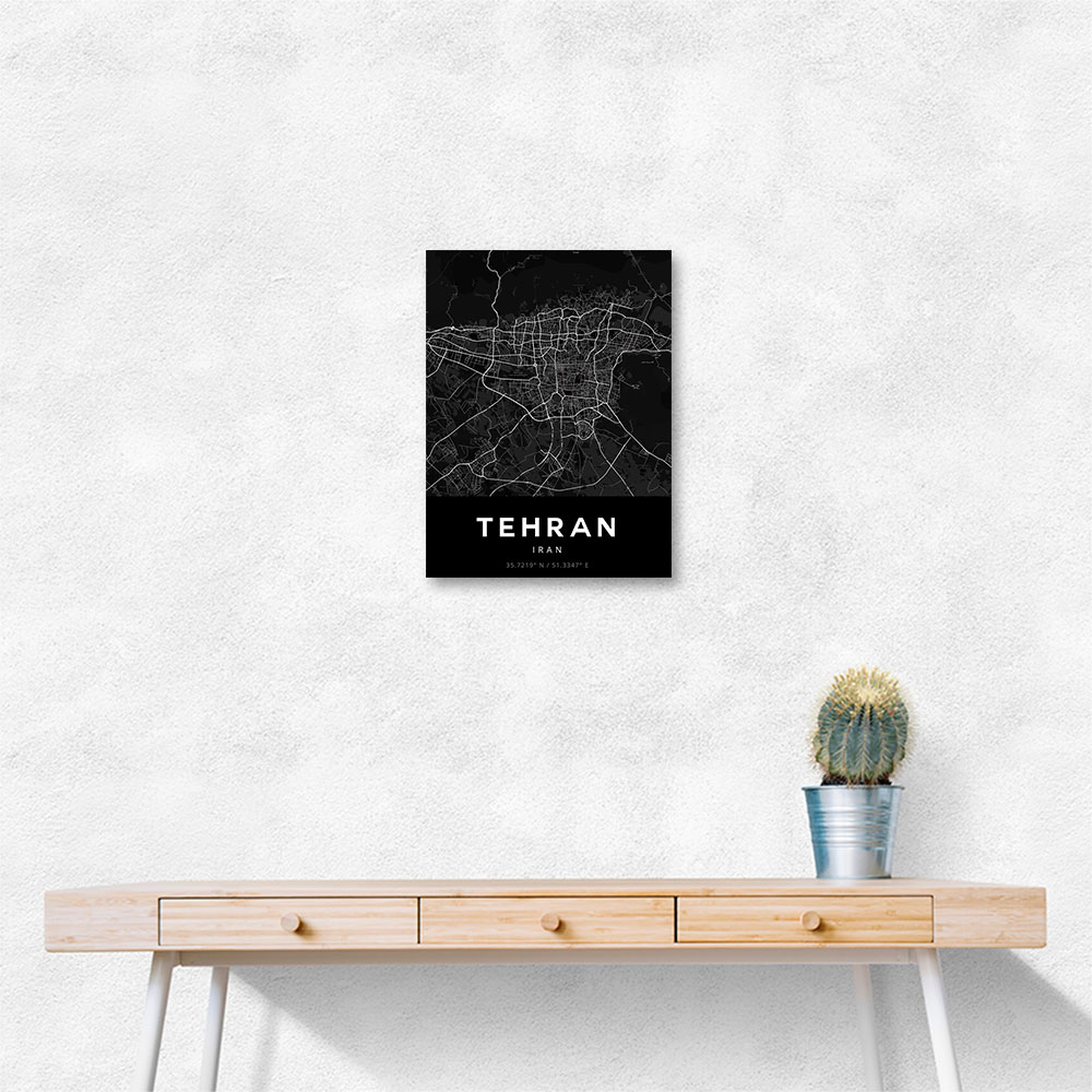 Tehran City Map Black