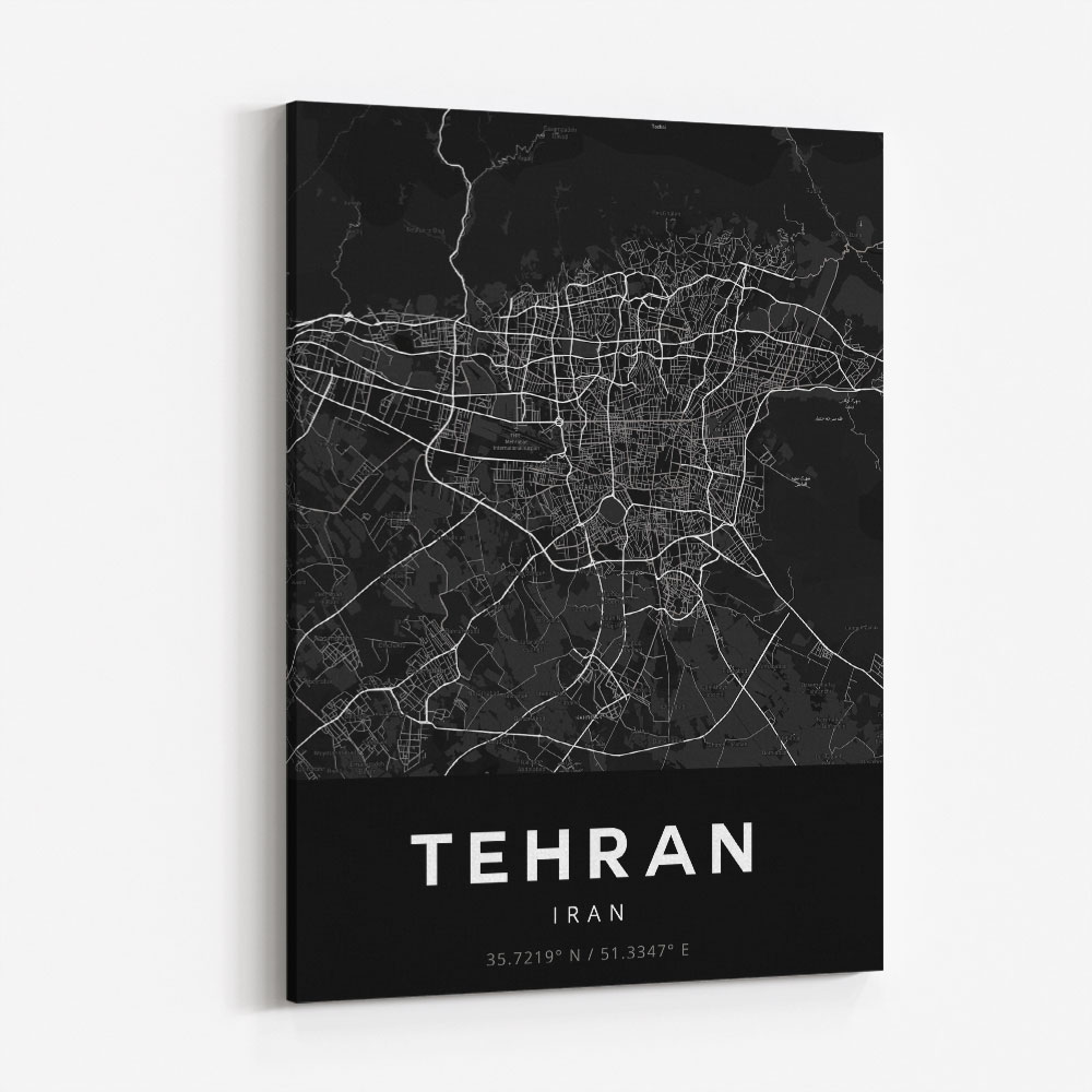 Tehran City Map Black