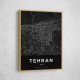 Tehran City Map Black