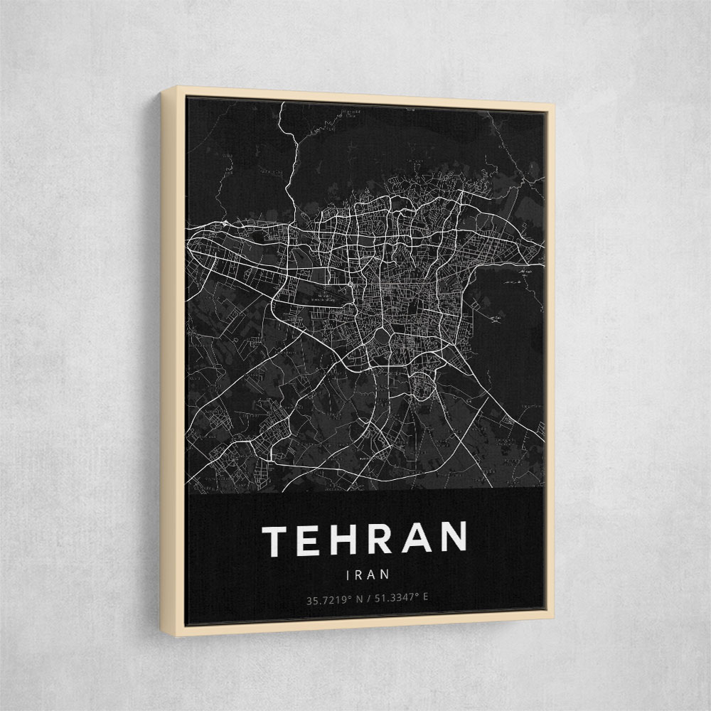 Tehran City Map Black