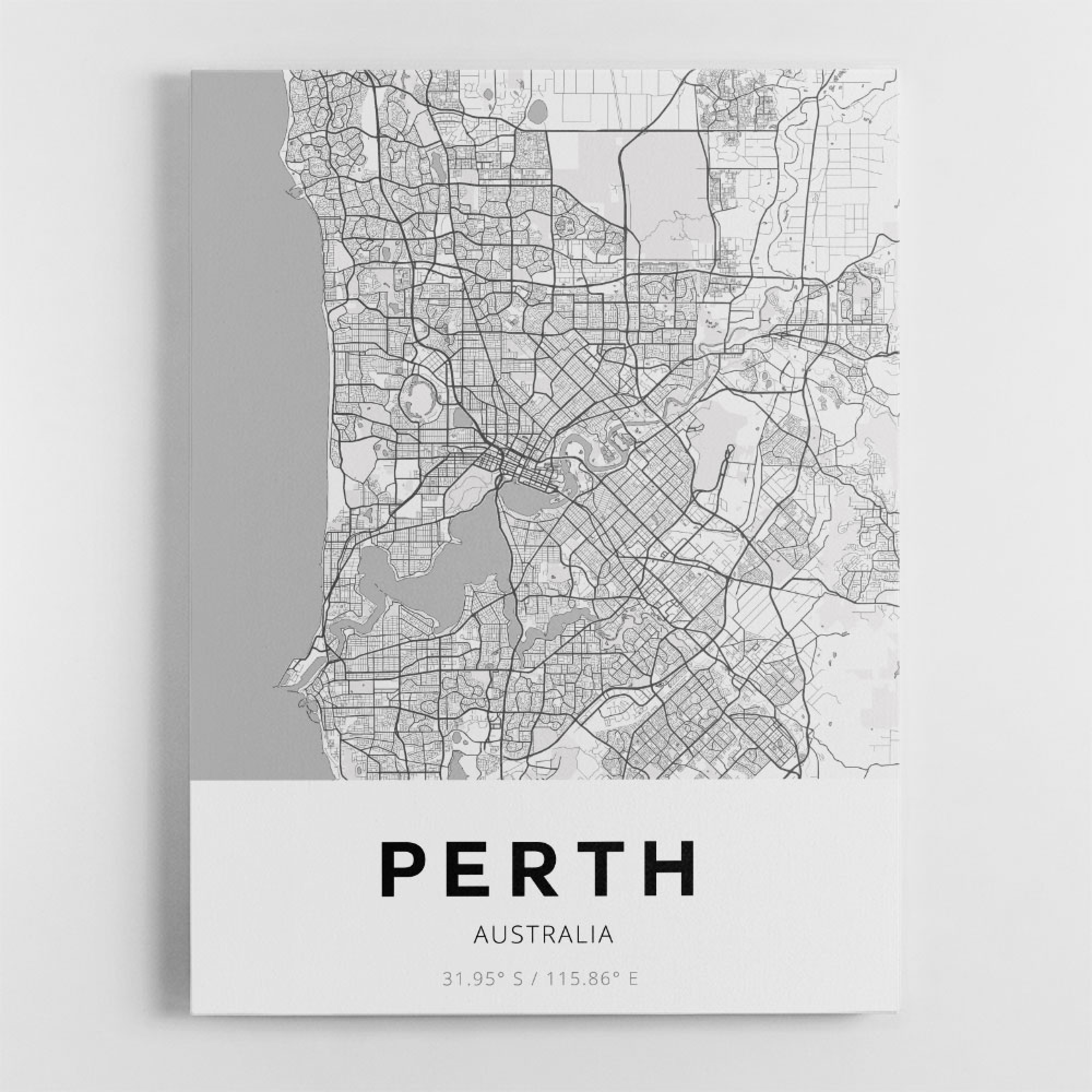 Perth City Map Wall Art