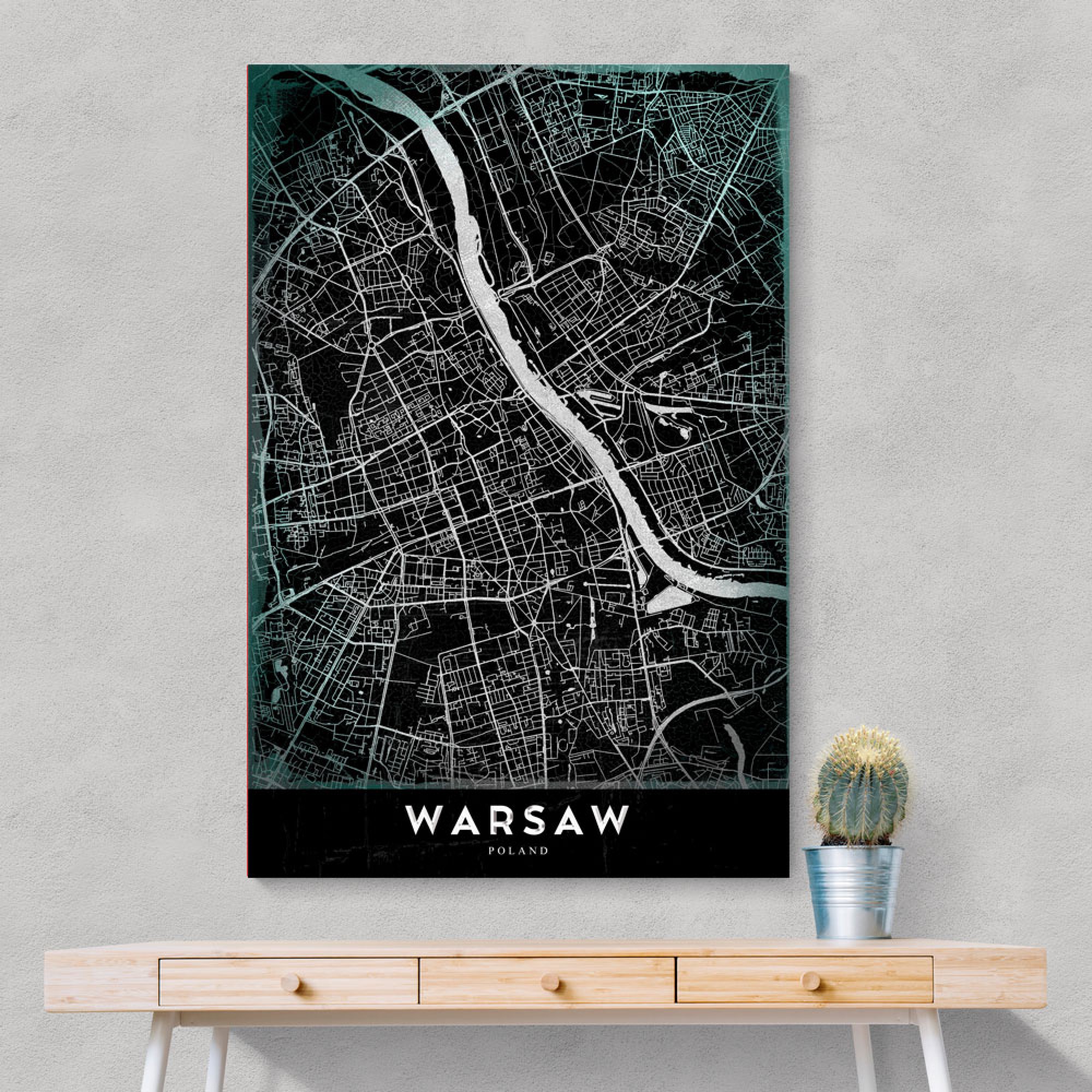 Warsaw Map Wall Art
