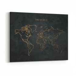 The World Gold & Black Map