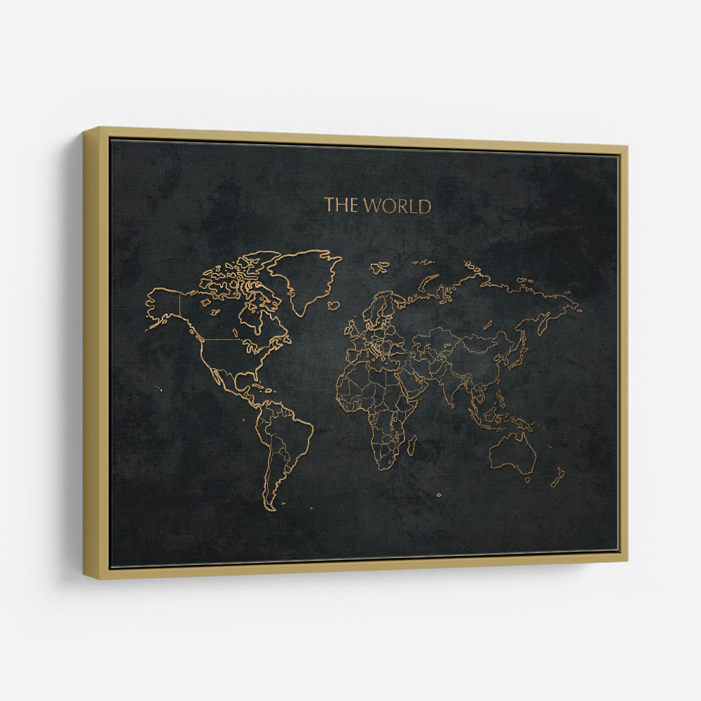 The World Gold & Black Map