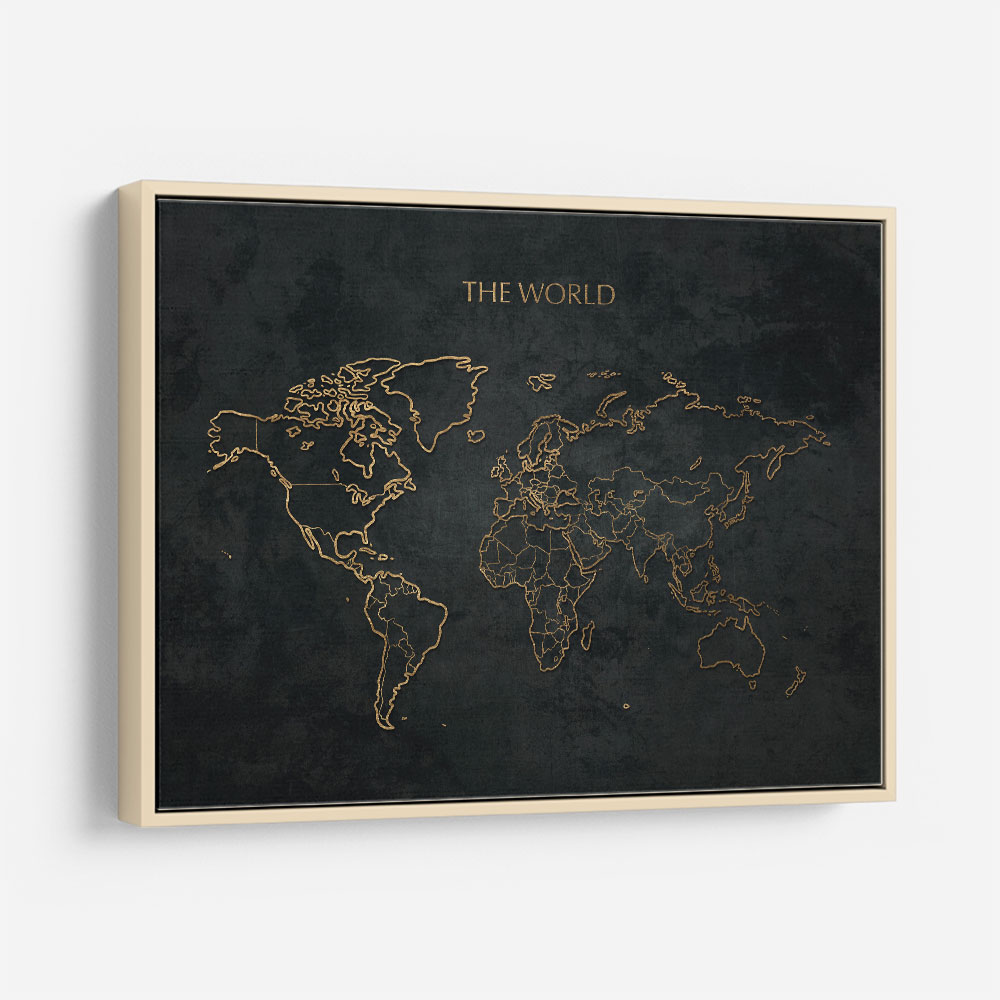 The World Gold & Black Map