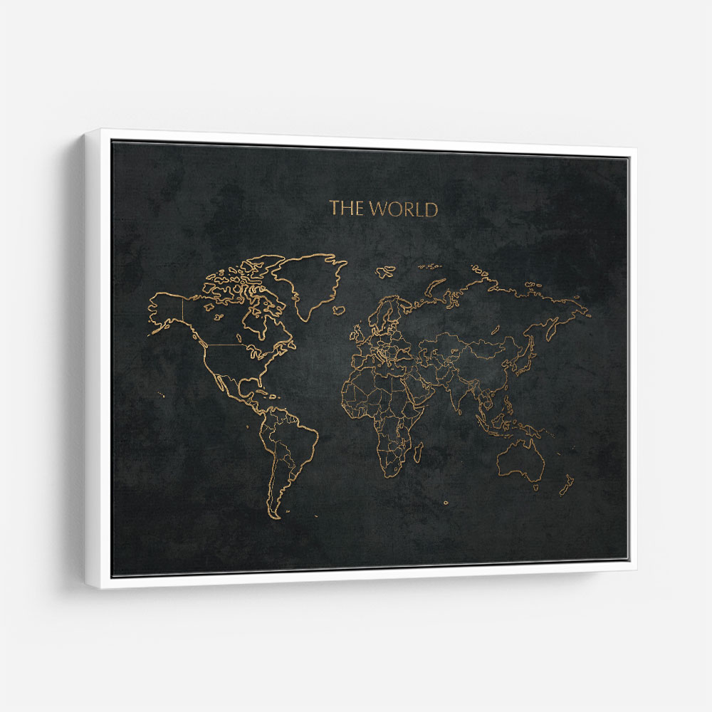 The World Gold & Black Map