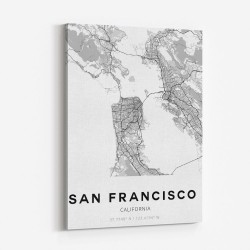 San Francisco City Map Wall Art