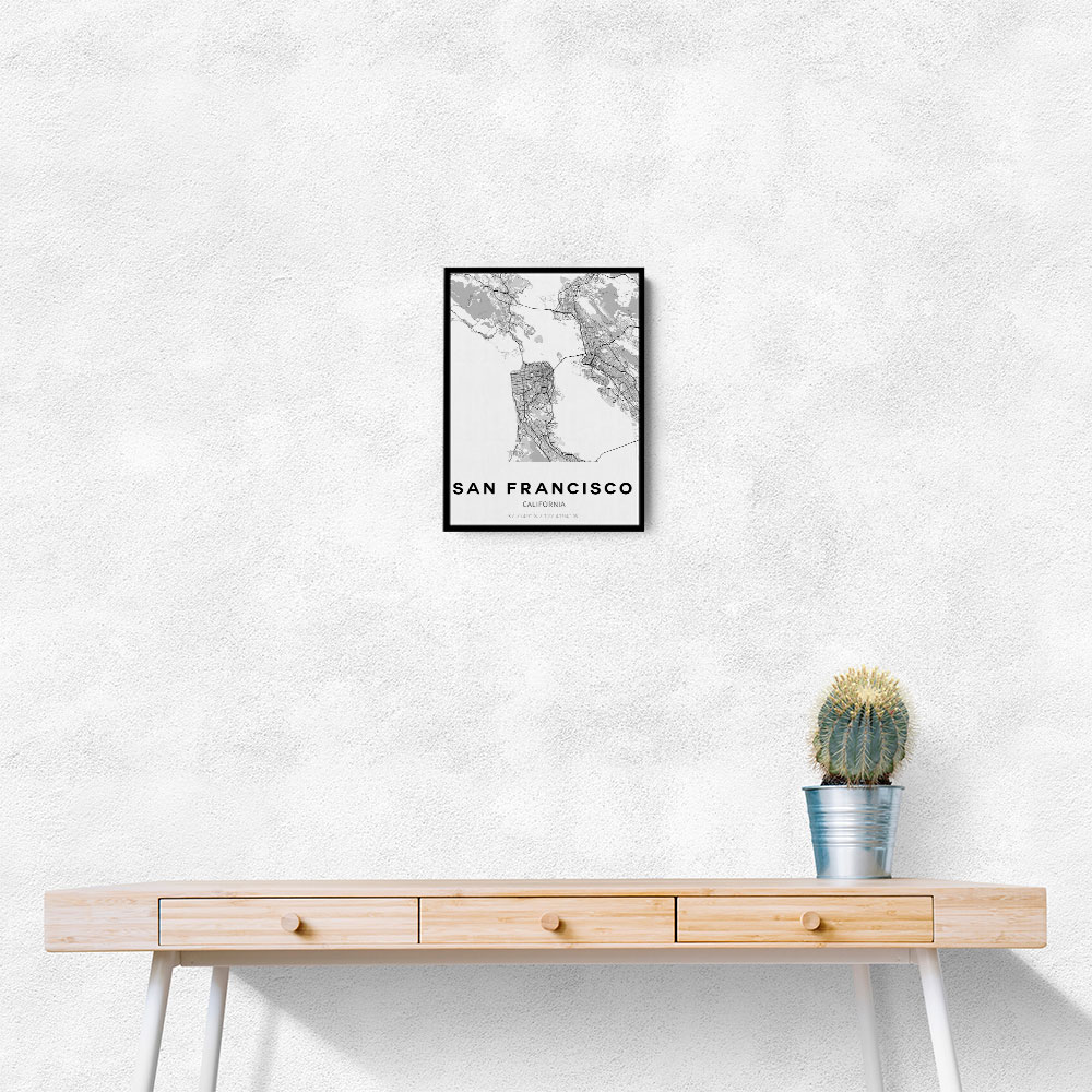 San Francisco City Map Wall Art San Francisco City Map Wall Art