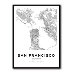 San Francisco City Map Wall Art
