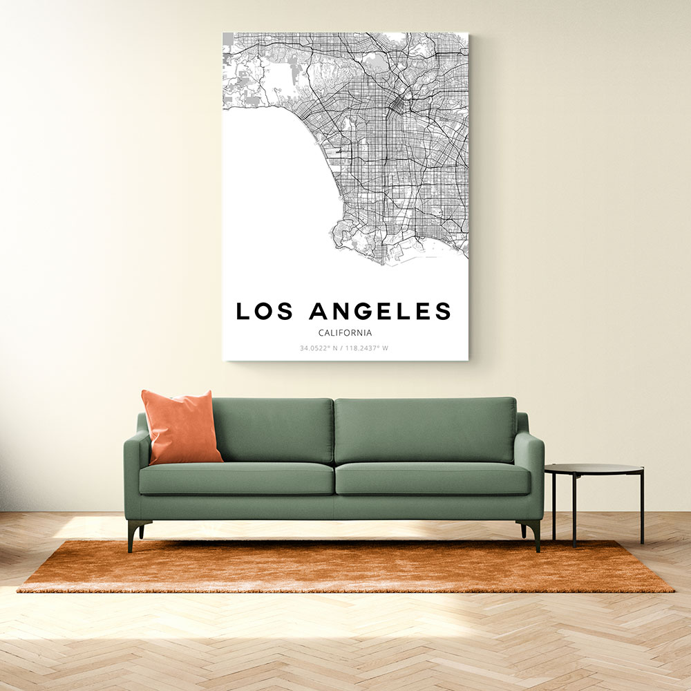 Los Angeles City Map Wall Art