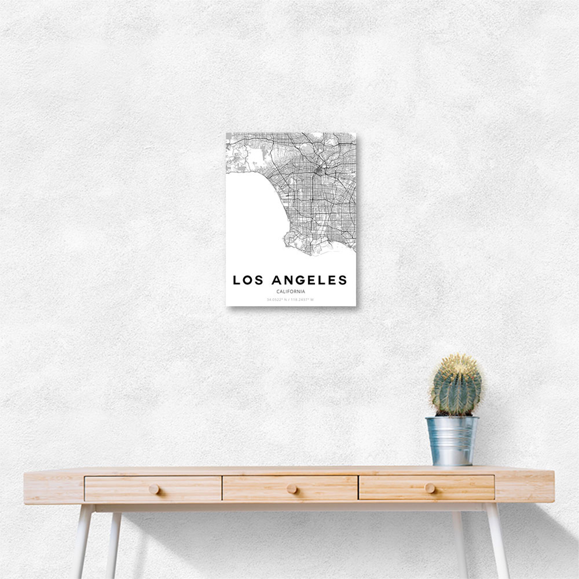 Los Angeles City Map Wall Art - 45x60 Canvas Los Angeles Map 3x4 01 2000x2000