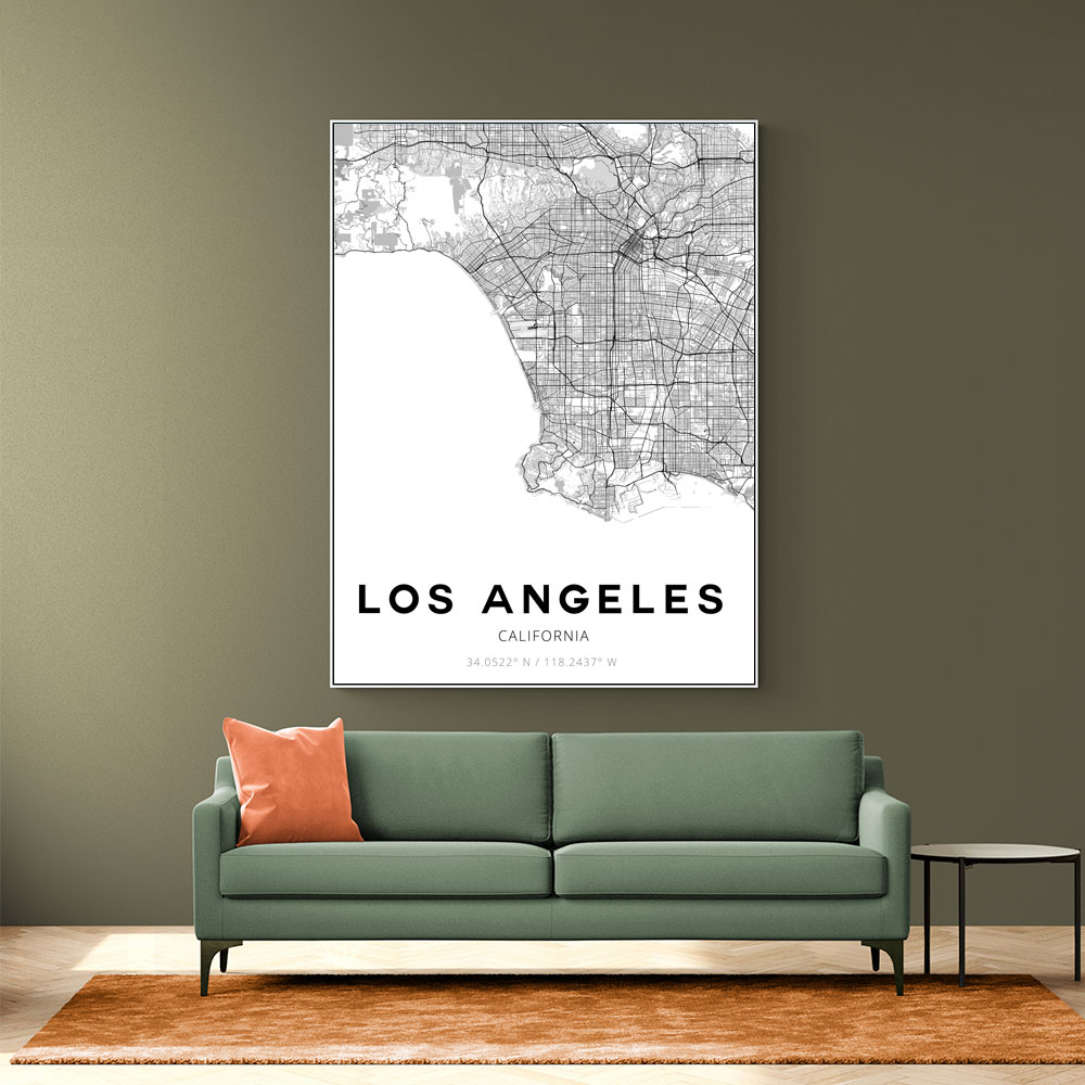 Los Angeles City Map Wall Art