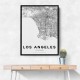 Los Angeles City Map Wall Art