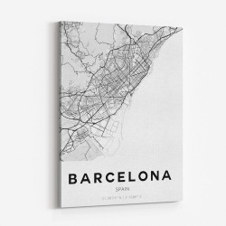 Barcelona City Map Wall Art