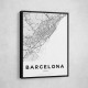 Barcelona City Map Wall Art