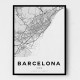 Barcelona City Map Wall Art