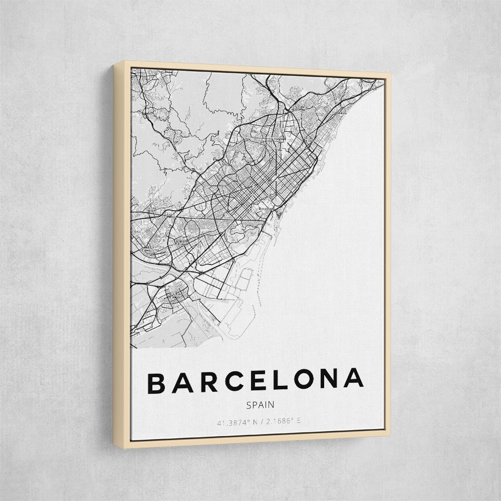 Barcelona City Map Wall Art