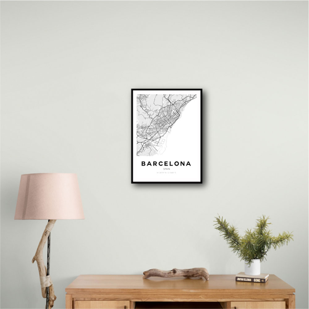 Barcelona City Map Wall Art