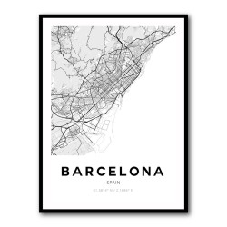 Barcelona City Map Wall Art