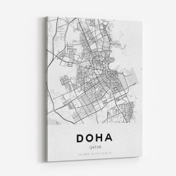 Doha City Map Wall Art