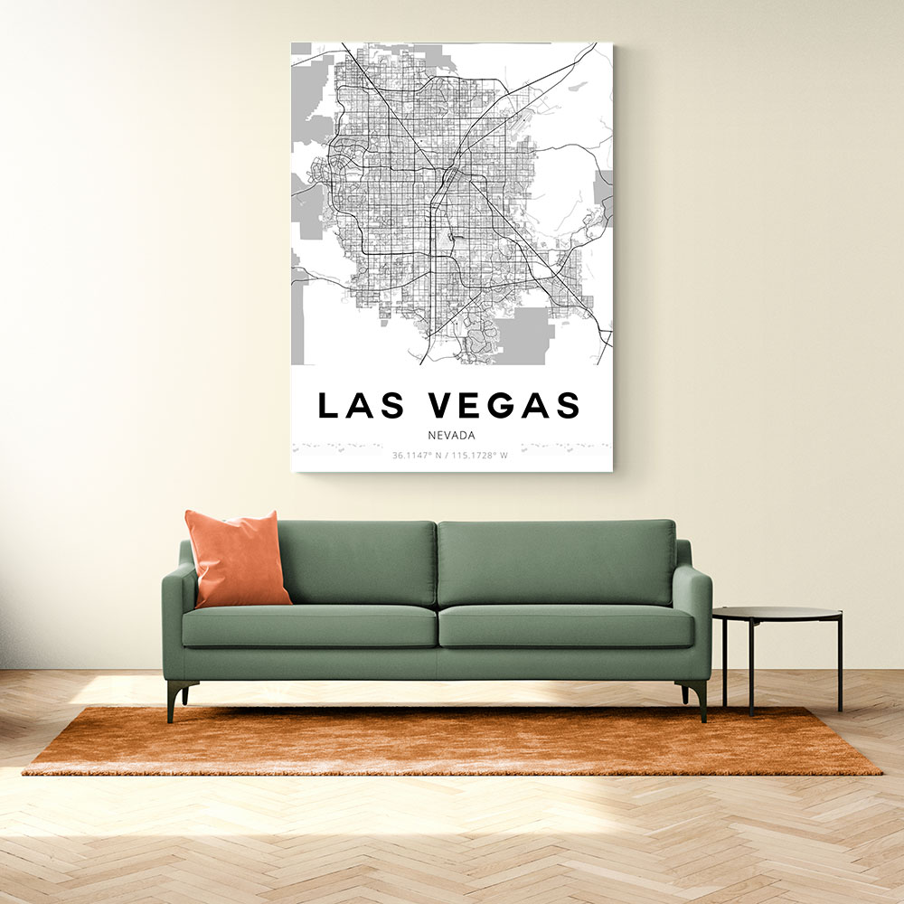 Las Vegas City Map Wall Art