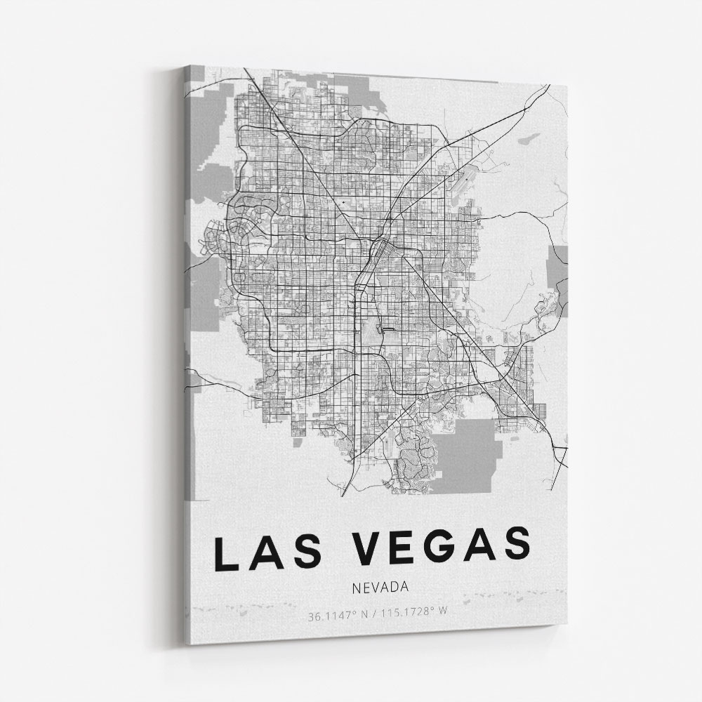 Las Vegas City Map Wall Art