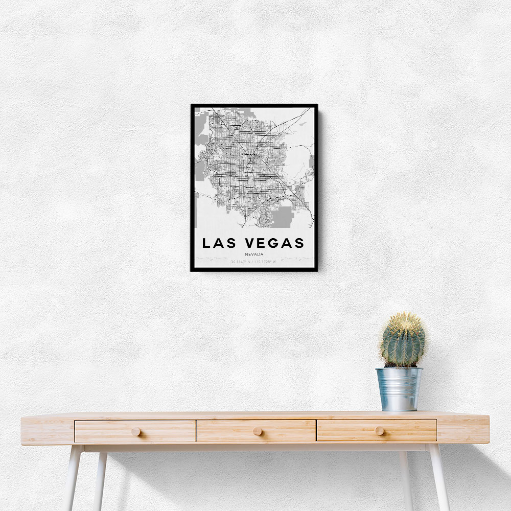 Las Vegas City Map Wall Art