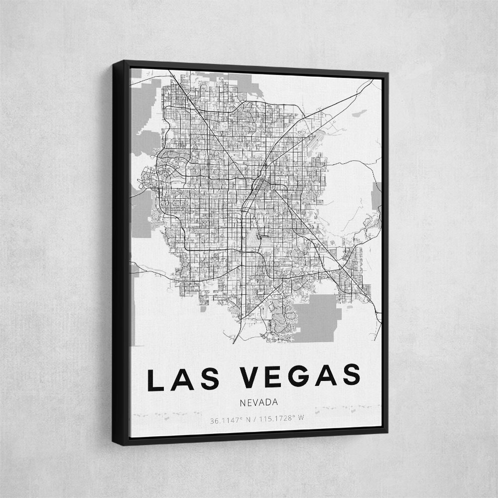 Las Vegas City Map Wall Art