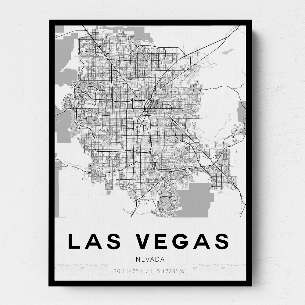 Las Vegas City Map Wall Art