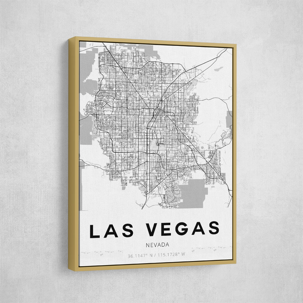 Las Vegas City Map Wall Art