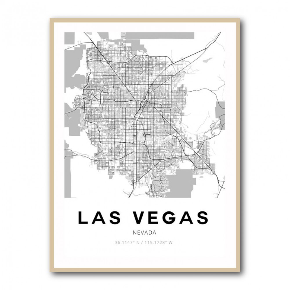 Las Vegas City Map Wall Art