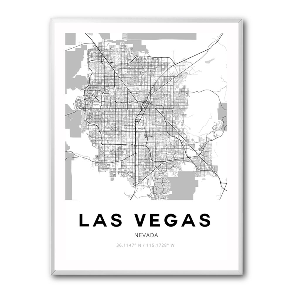 Las Vegas City Map Wall Art