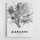 Karachi City Map Wall Art