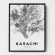 Karachi City Map Wall Art