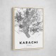 Karachi City Map Wall Art