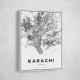 Karachi City Map Wall Art